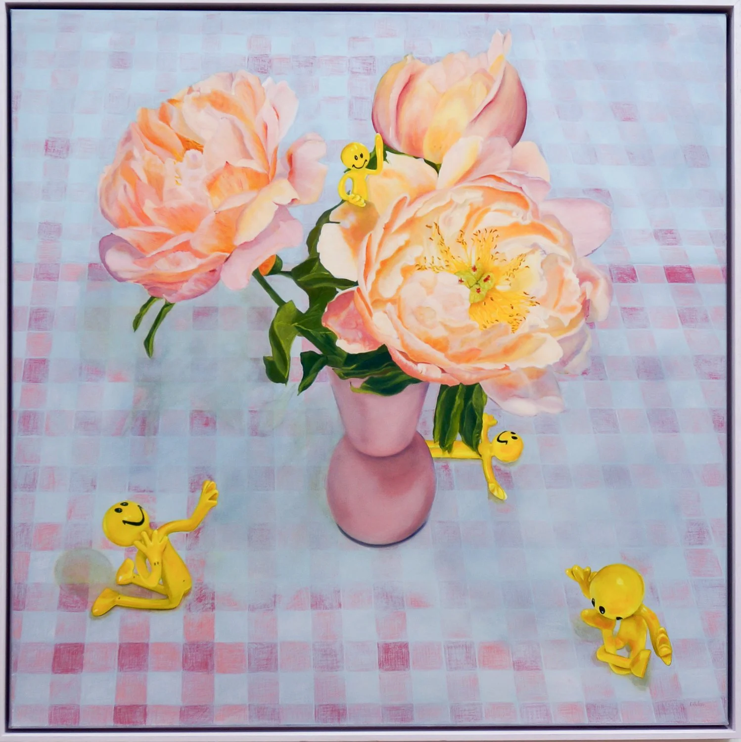 All Hail the peony 100x100cm mixed media on canvas $4500
