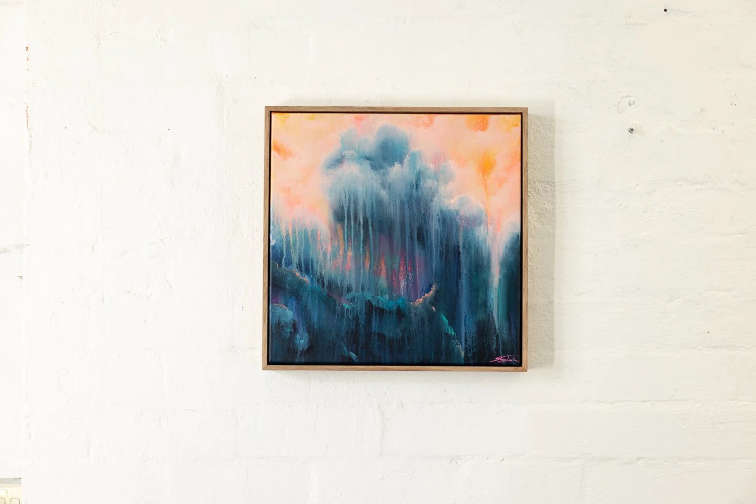 The Wave, Acrylic on canvas, Framed in sustainable Vic ash 40 x 40cm $620