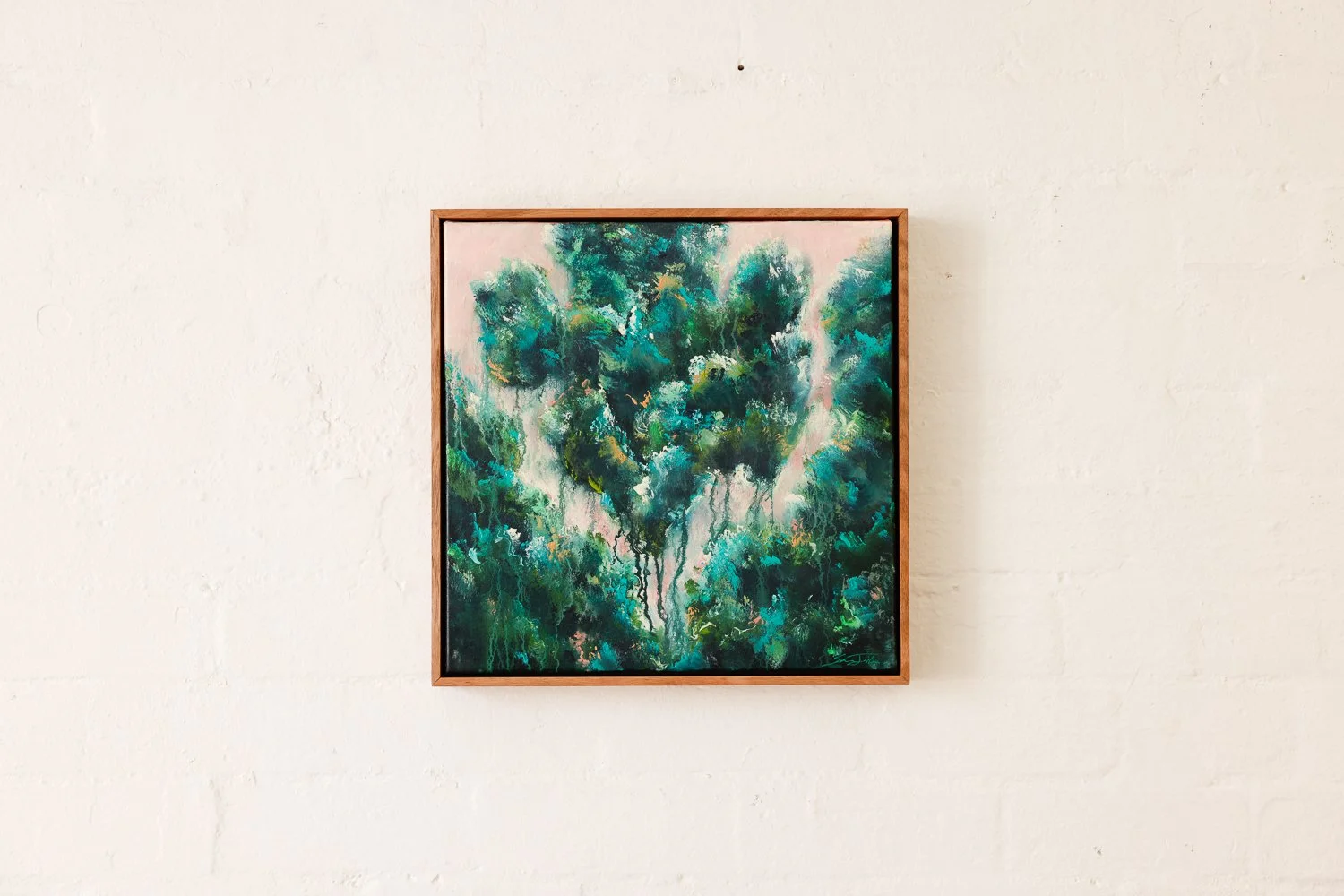 Which Way Is Up?, Acrylic on canvas, Framed in sustainable Vic ash, 40 x 40cm $620