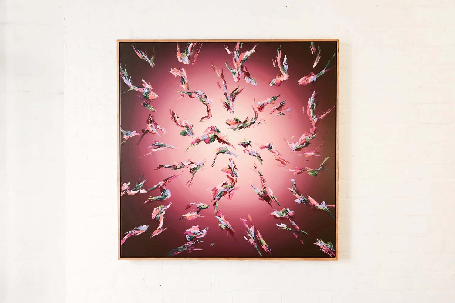 Velvet, Acrylic on canvas, Framed in sustainable Vic ash, 100 x 100cm $3180