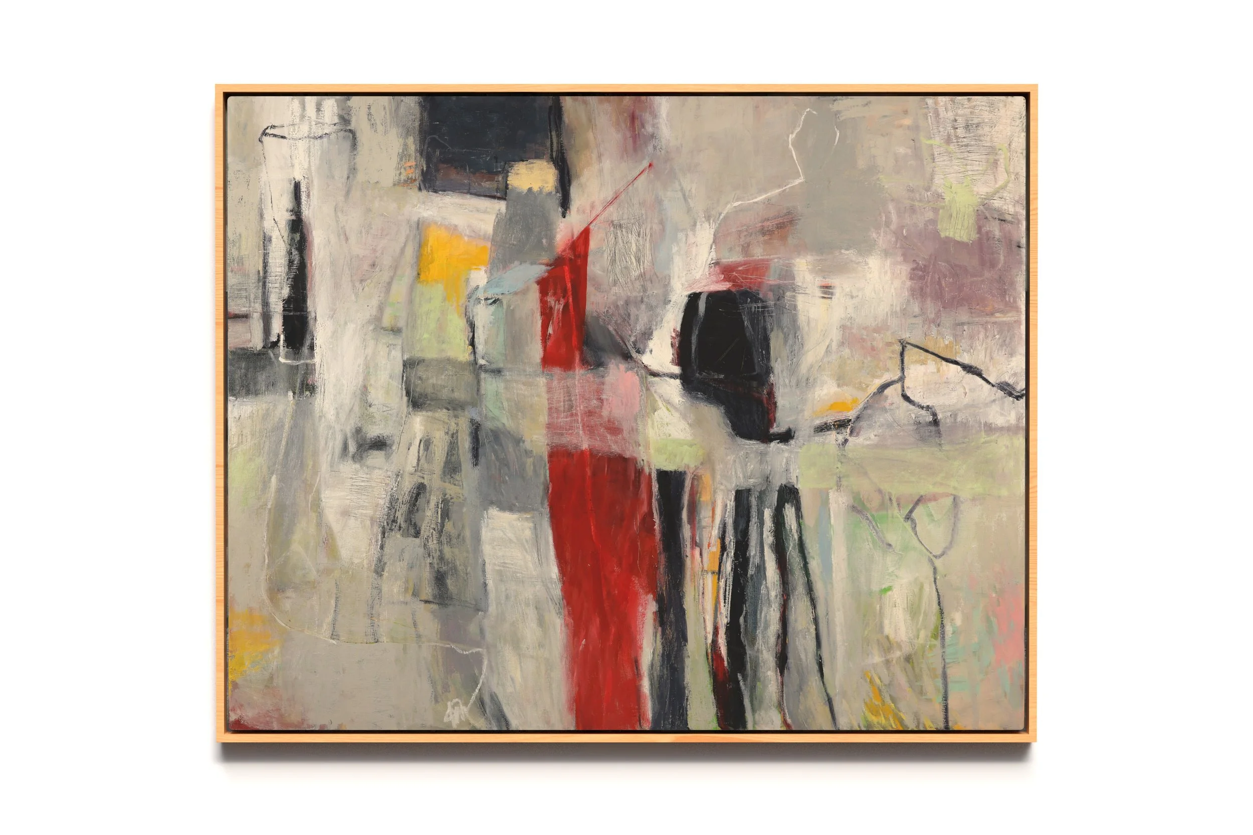 'Stealing Shapes Under a Red Sun' Oil on Linen, 96.5 x 112cm, $4400