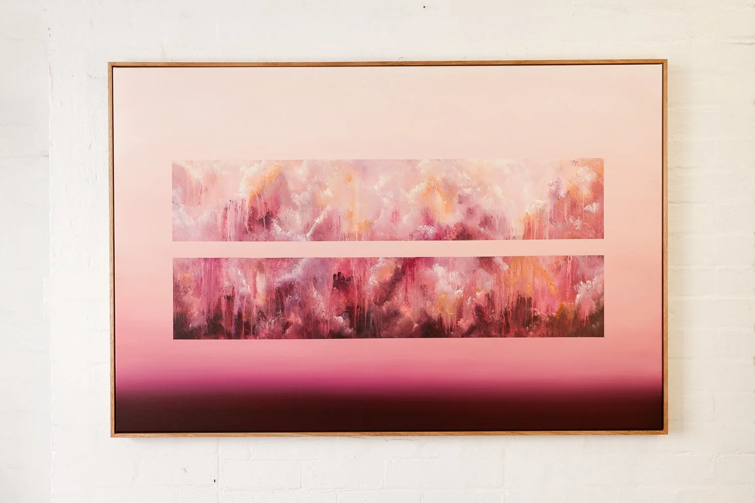 Kindness Goes A Long Way, Acrylic on canvas, Framed in sustainable Vic ash, 100 x 150cm $4380