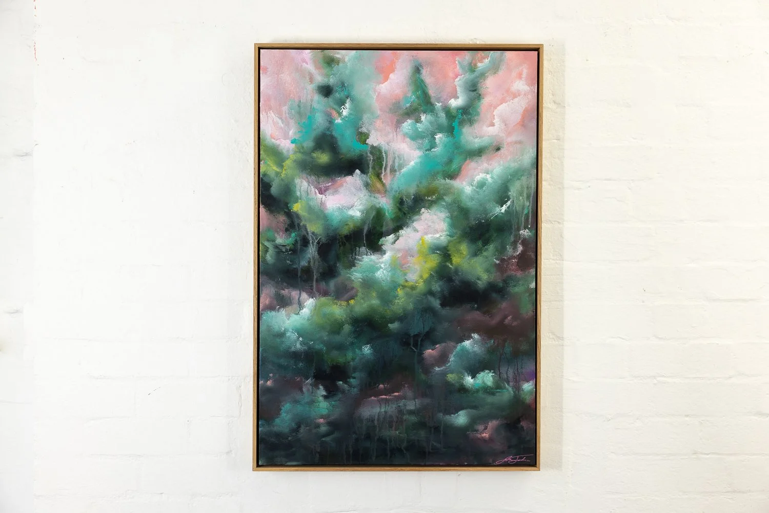 Emergence, Acrylic on canvas, Framed in sustainable Vic ash 90 x 60cm $1980