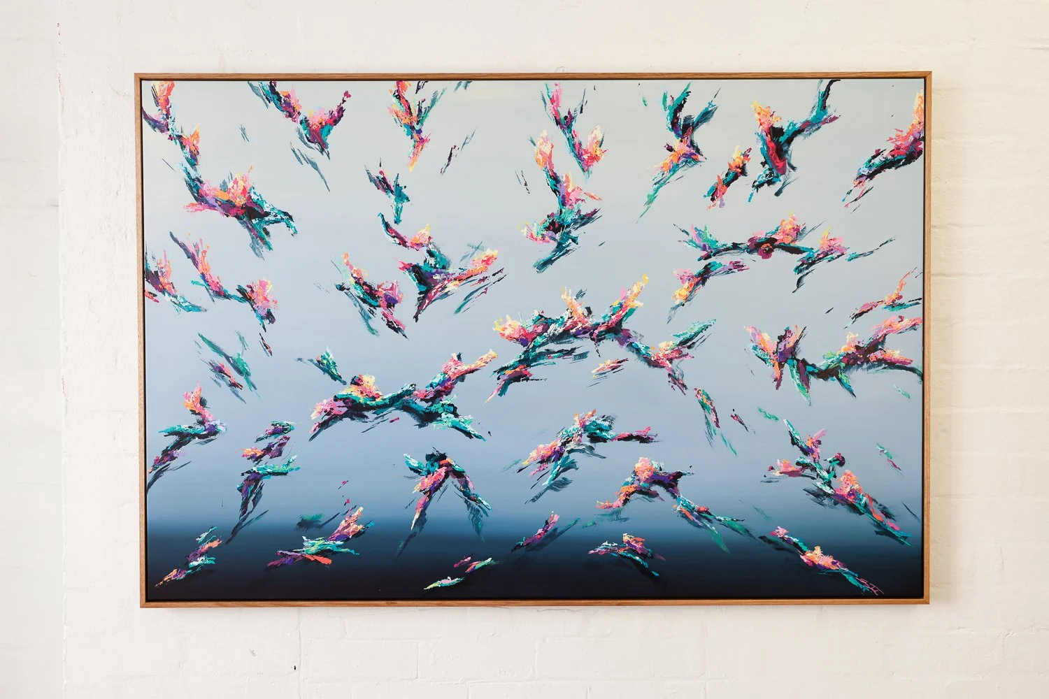 Mornings on the Lake, Acrylic on canvas, Framed in sustainable Vic ash, 100 x 150cm $4380