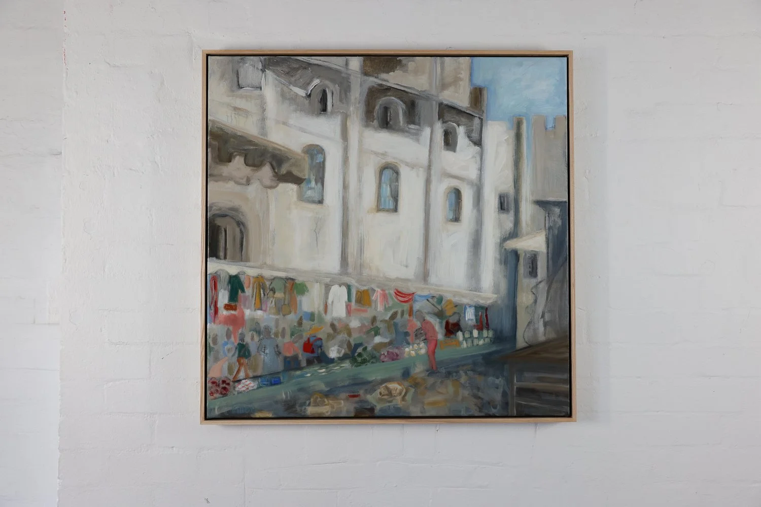 Provencal Marketplace - L'Isle Sur La Sorgue H100 x L100cm $3185.00 Acrylic and Graphite on Cotton Canvas