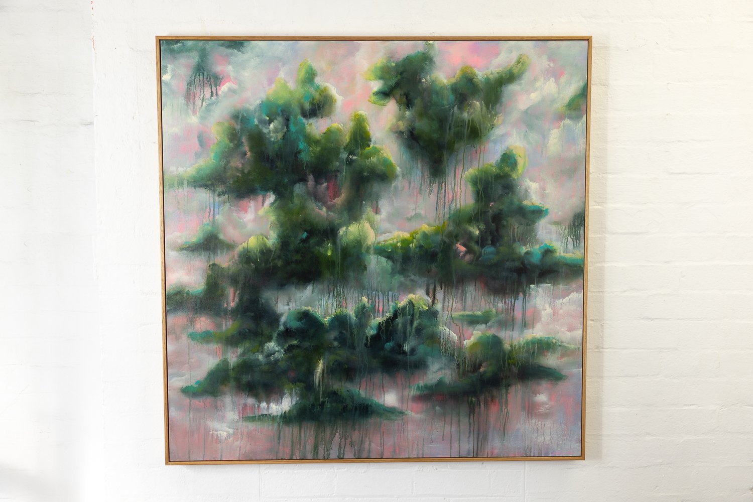 A Quiet Voice, Acrylic on canvas, Framed in sustainable Vic ash 120x 120cm $3800