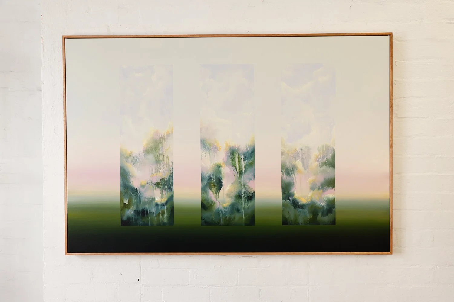 Monuments, Acrylic on canvas, Framed in sustainable Vic ash, 100 x 150cm $4380