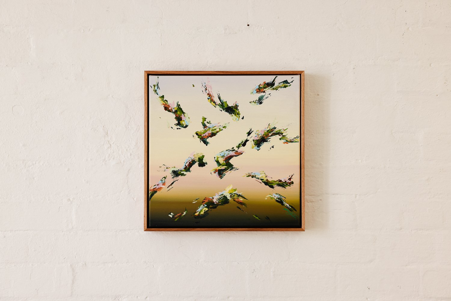 Pastures, Acrylic on canvas, Framed in sustainable Vic ash, 40 x 40cm $620