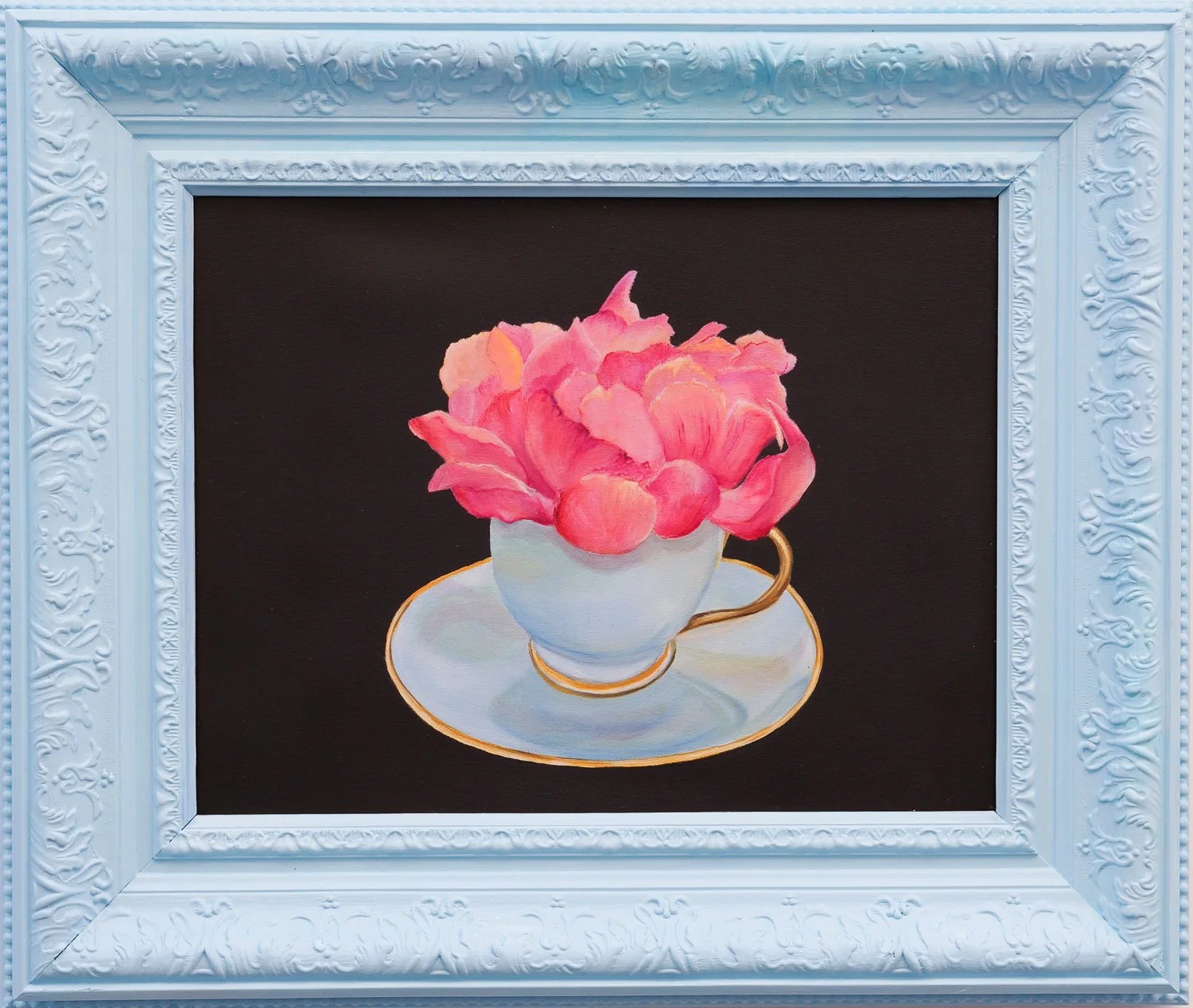 My favourite cup 45x52cm oil on poly cotton canvas $1100