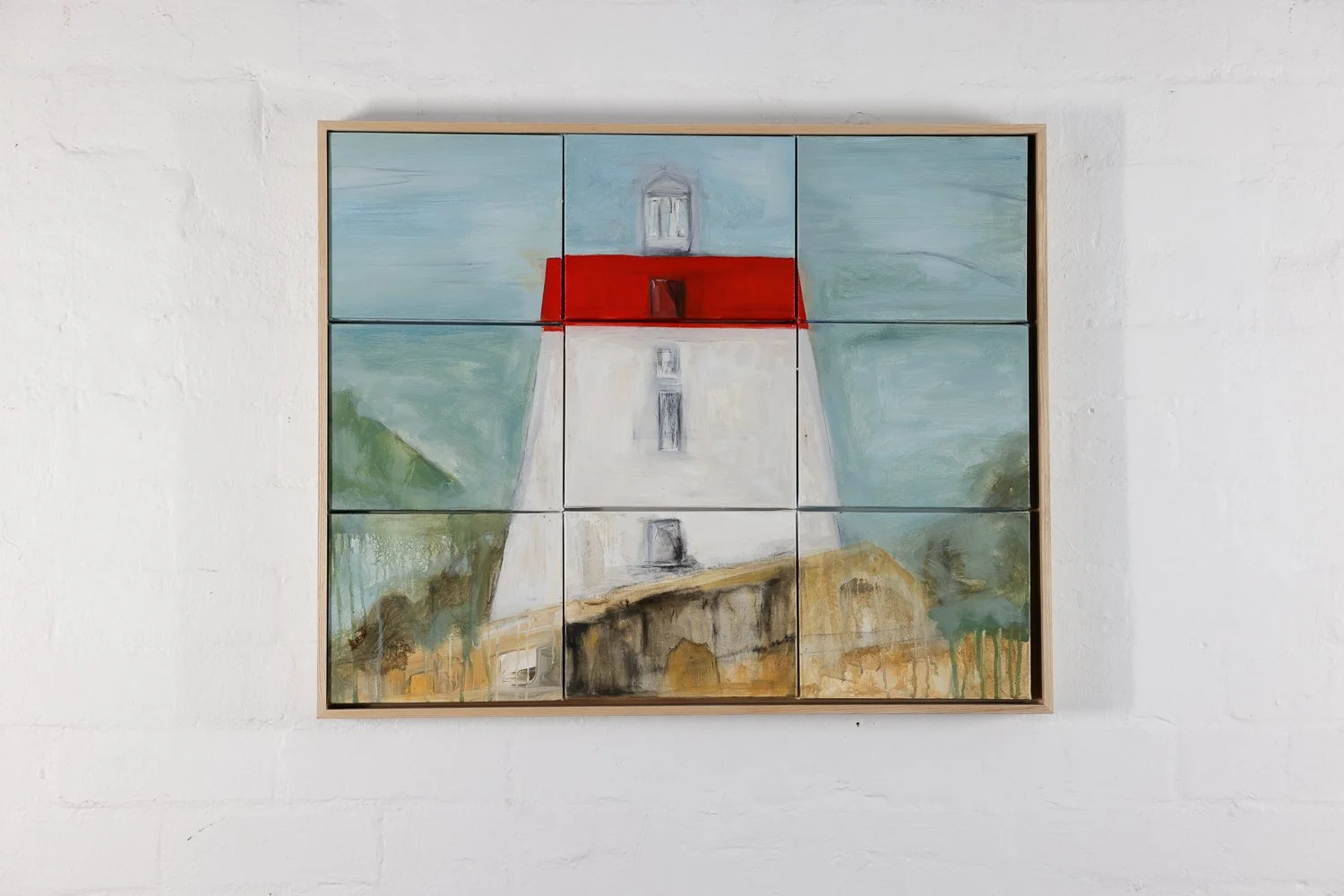 Disrupted series - "Iron Pot Lighthouse, Tasmania" H65 x L85cm on 9 separate panels set on magnetic board and can be "disrupted" to appear abstract. $1980.00 SOLD