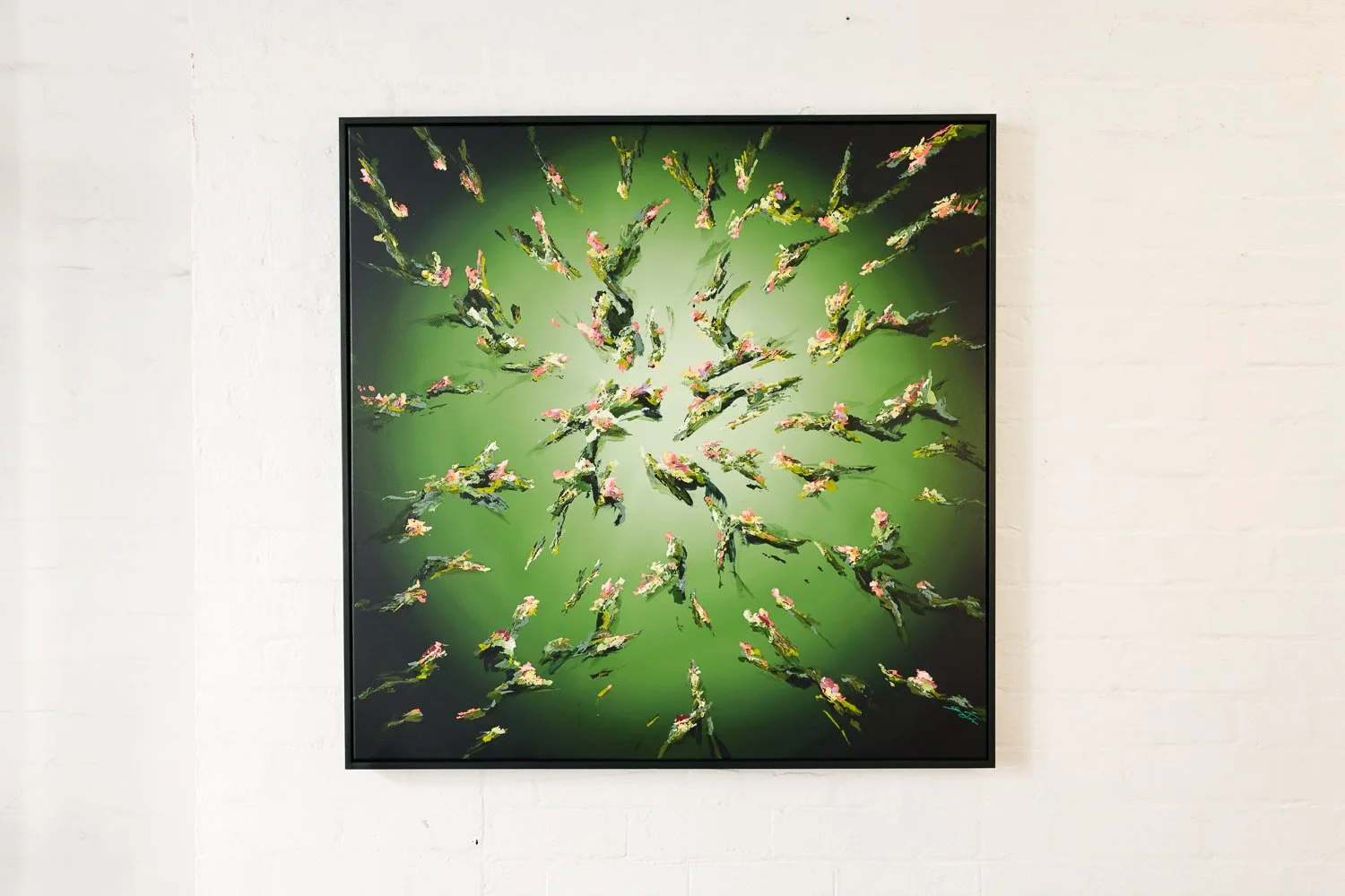 Eat Your Greens, Acrylic on canvas, Framed in sustainable Vic ash, 100 x 100cm $3180