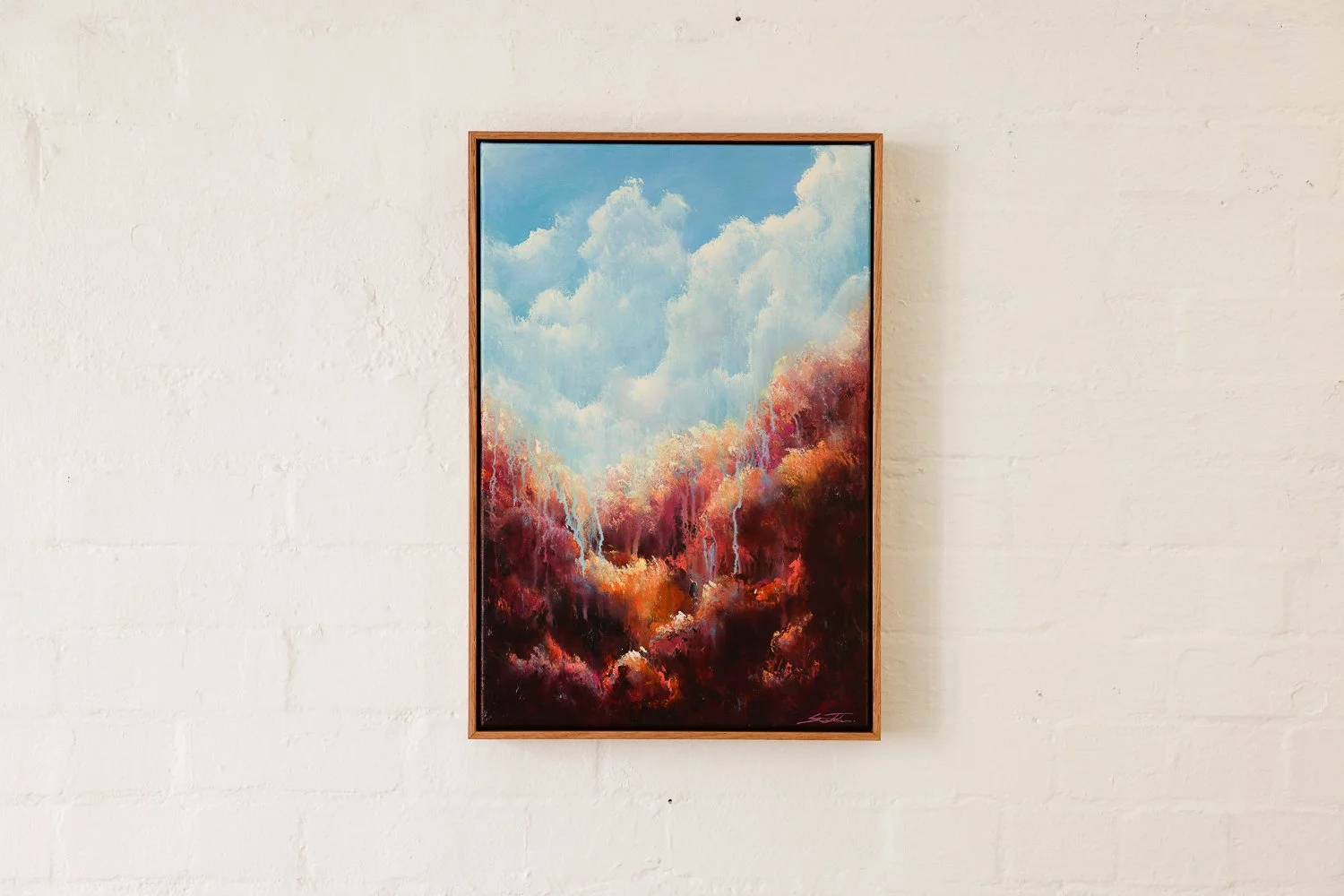 Autumnal Glow, Acrylic on canvas, Framed in sustainable Vic ash,  60 x 40cm $790