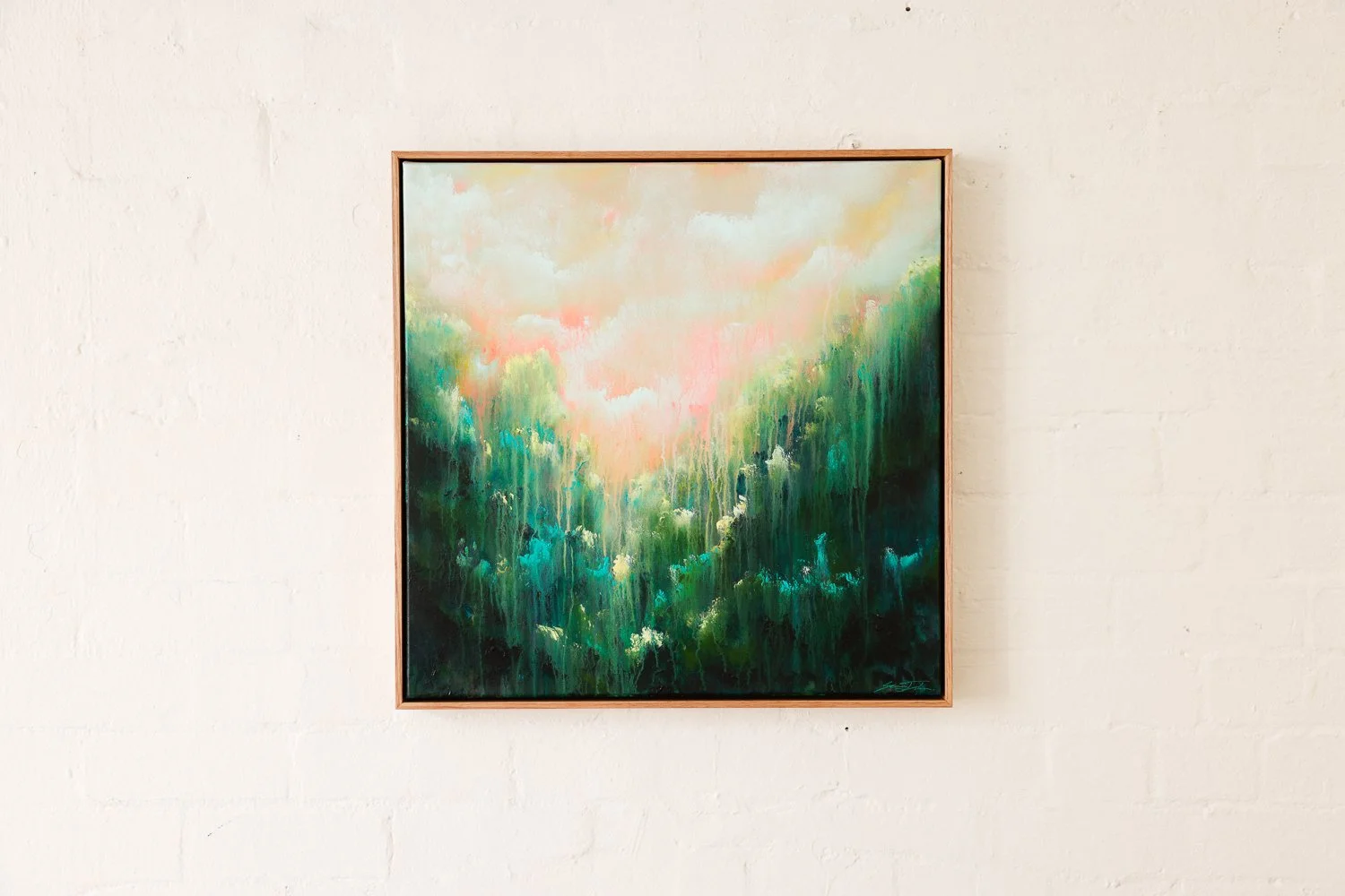 The Valley, Acrylic on canvas, Framed in sustainable Vic ash, 60 x 60cm $980