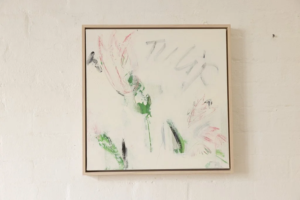 "Tulips in Snow II" Acrylic on Cotton Canvas H51 x L51cm $480.00