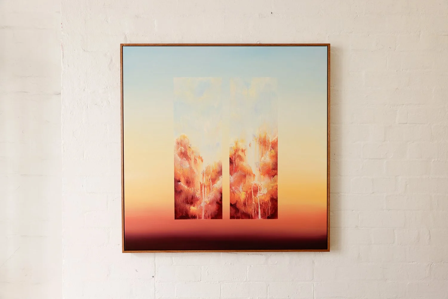 Red Earth, Acrylic on canvas, Framed in sustainable Vic ash, 100 x 100cm $3180