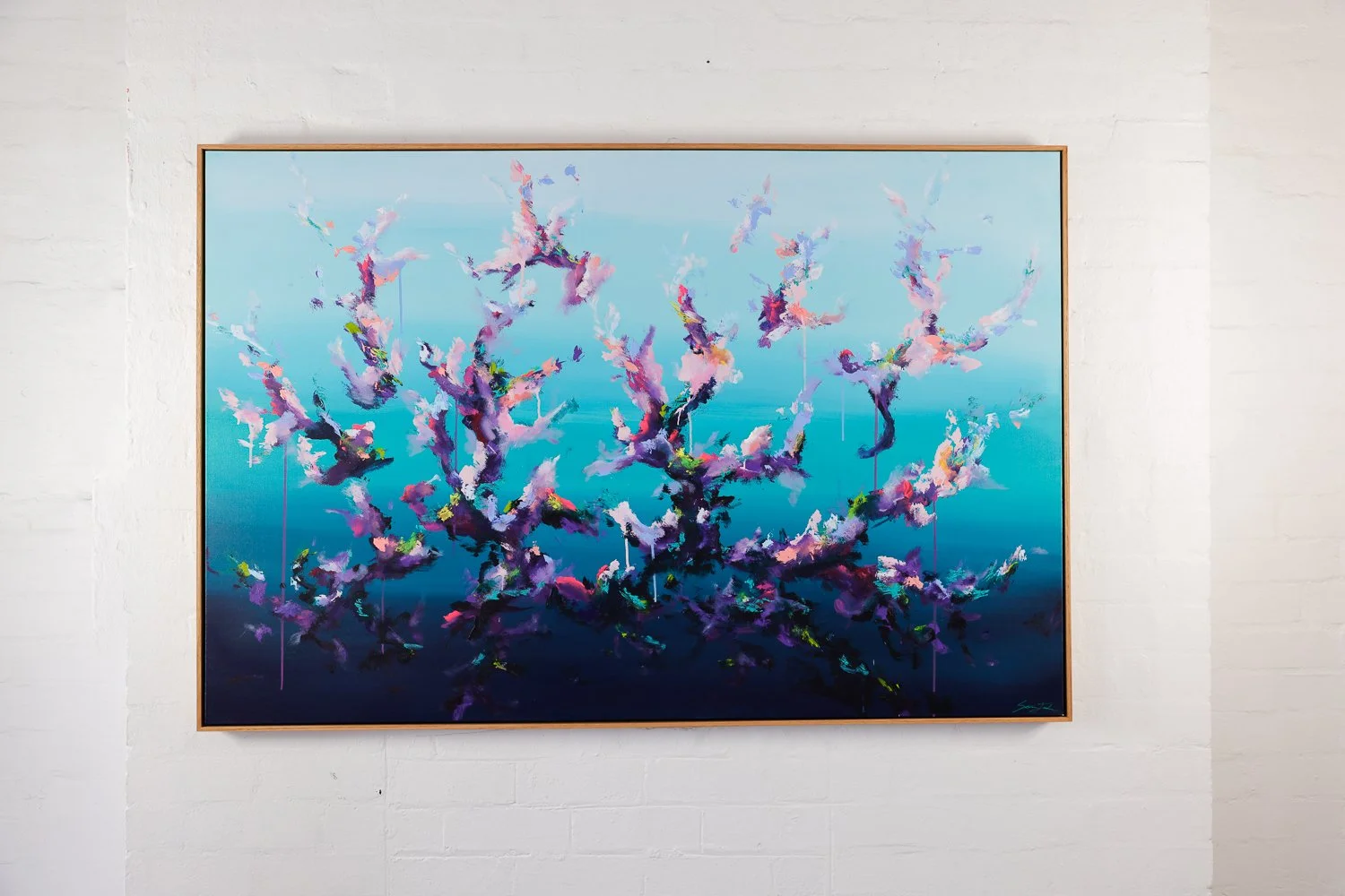 Projection #3
Acrylic on canvas, Framed in Sustainable Vic Ash
100 x 150cm
$3780
