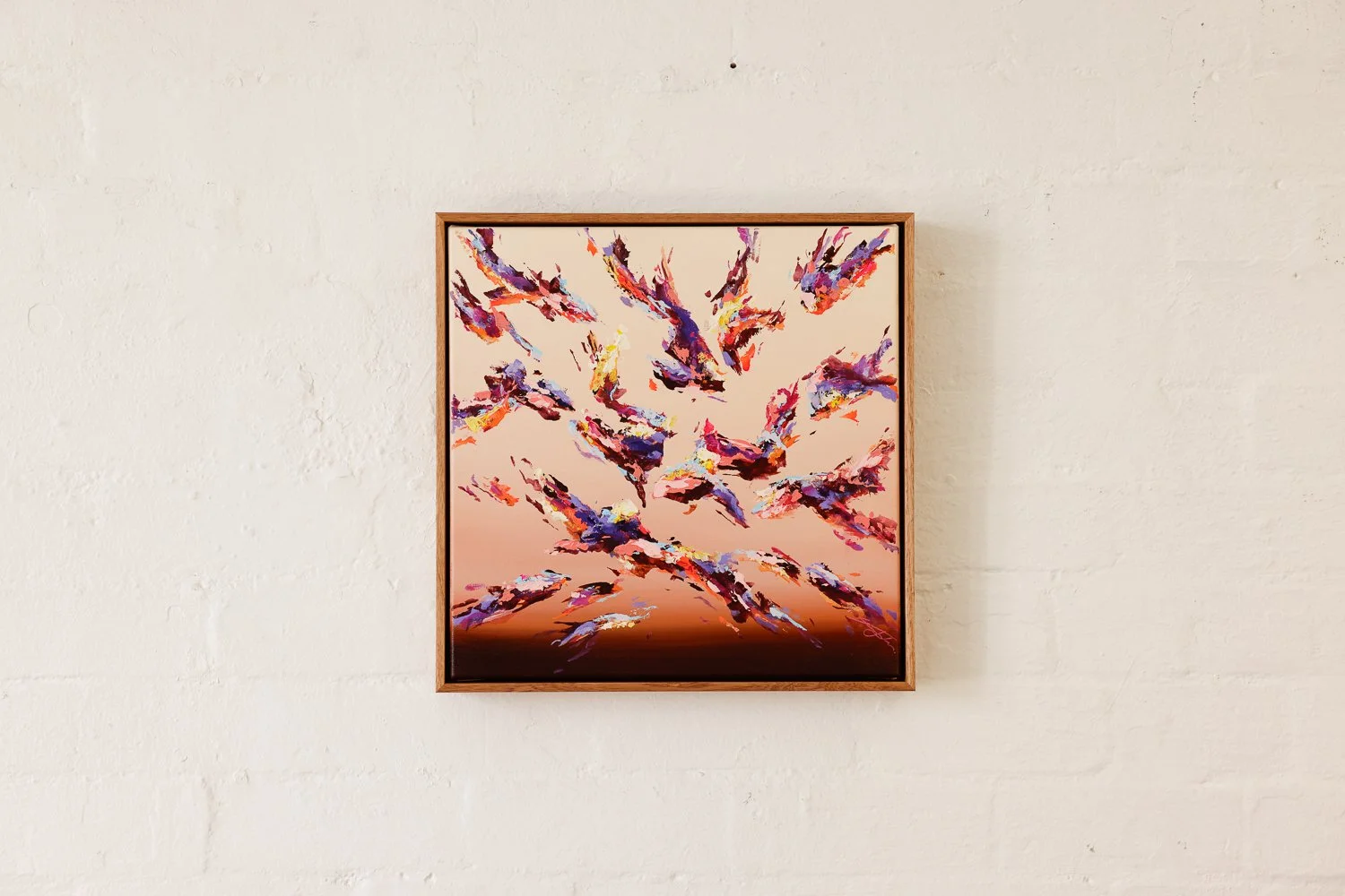 Caught Up, Acrylic on canvas, Framed in sustainable Vic ash, 40 x 40cm $620