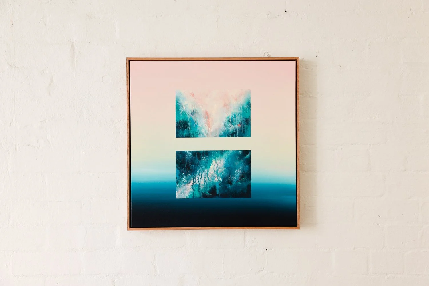 Keep It Slow, Acrylic on canvas, Framed in sustainable Vic ash, 56 x 56cm $950