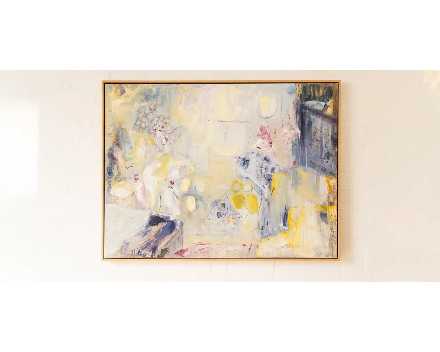 "Reflected Blooms" H94 x L125cm Acrylic and Oil, Graphite on Cotton Canvas $2450.00 SOLD