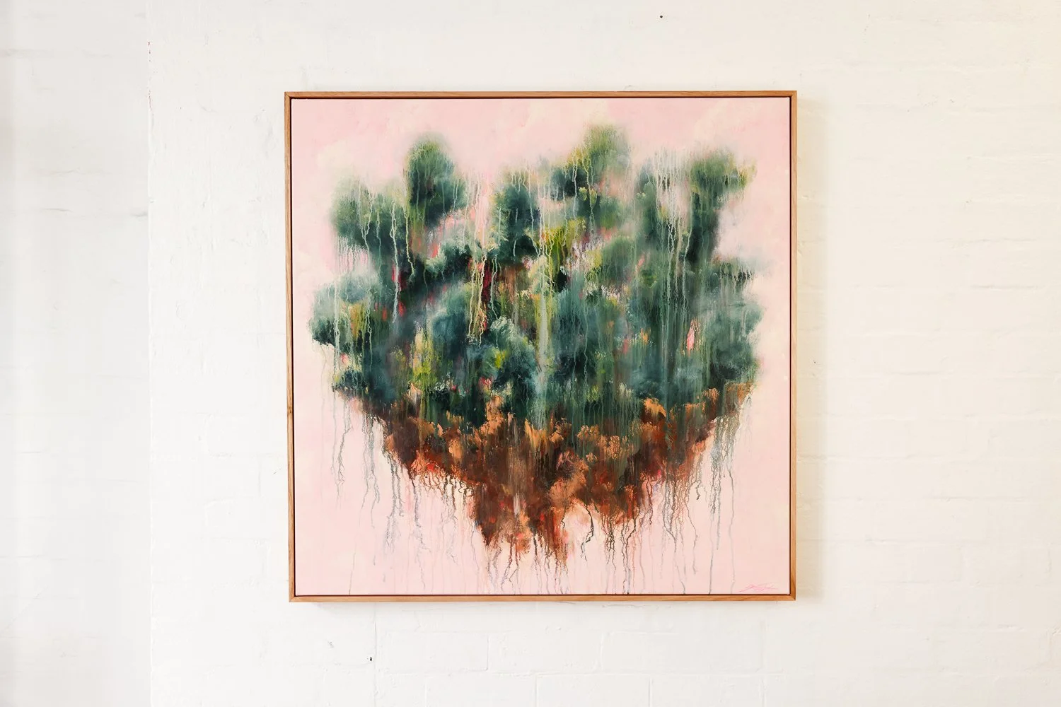 Cloud Island, Acrylic on canvas, Framed in sustainable Vic ash, 100 x 100cm $3180