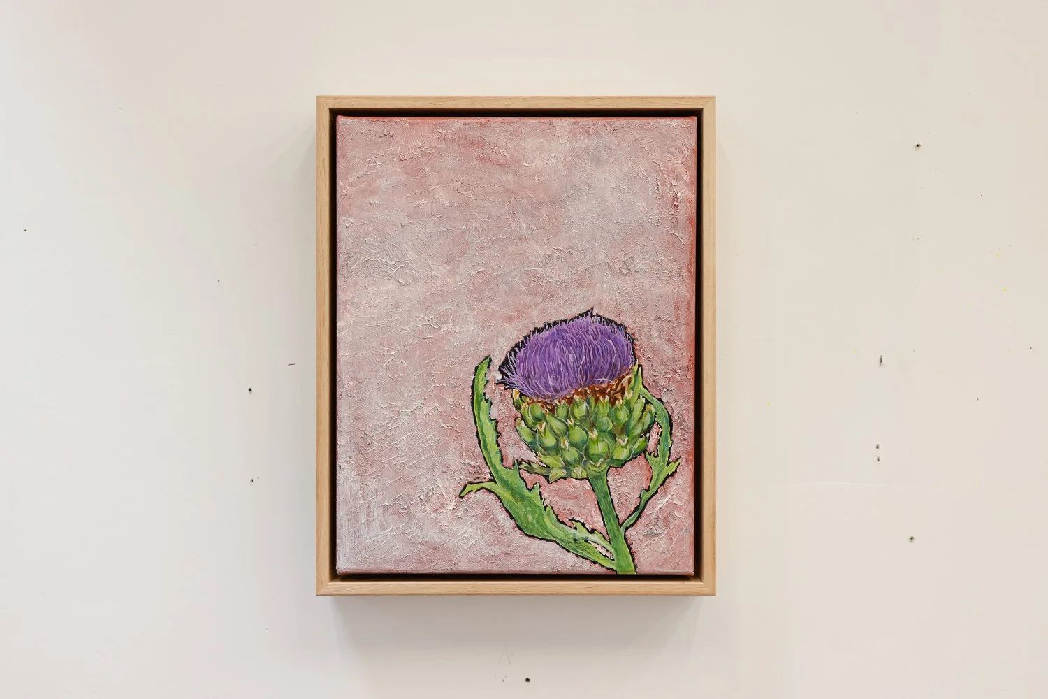 purple prickle 45x52cm oil on poly cotton canvas $490