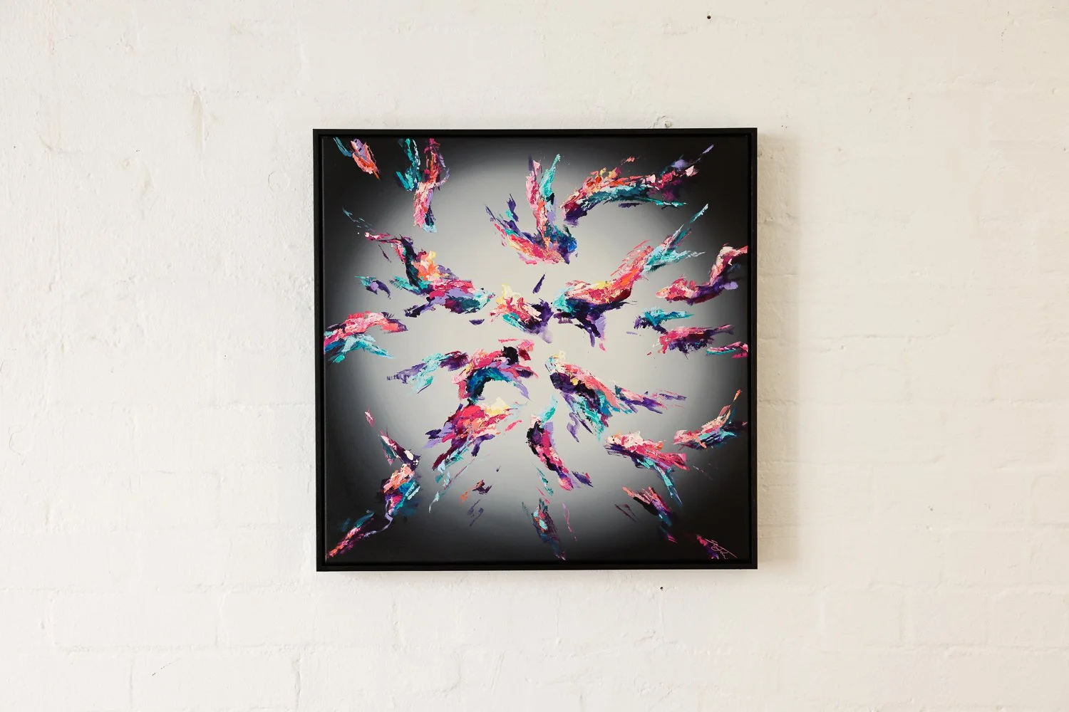 Now In Colour, Acrylic on canvas, Framed in sustainable Vic ash, 60 x 60cm $980