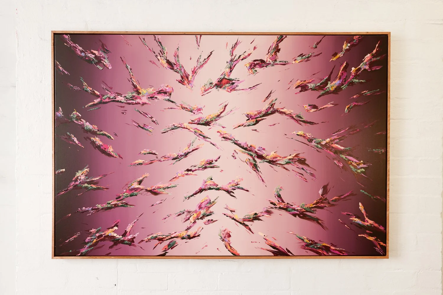 Floating Away, Acrylic on canvas, Framed in sustainable Vic ash, 100 x 150cm $4380