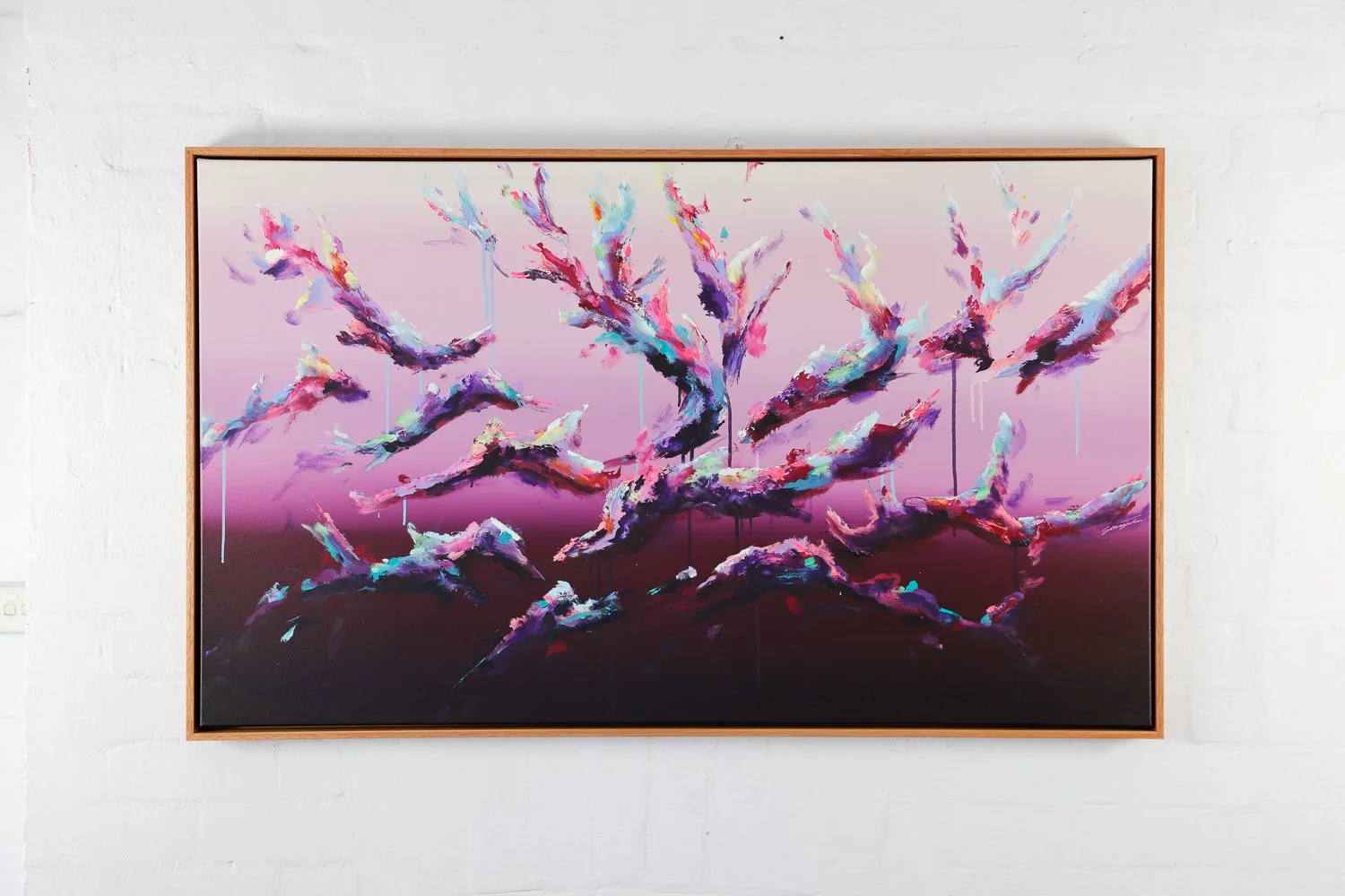 Projection #13
Acrylic on canvas, Framed in Sustainable Vic Ash
78 x 132cm
$2980
