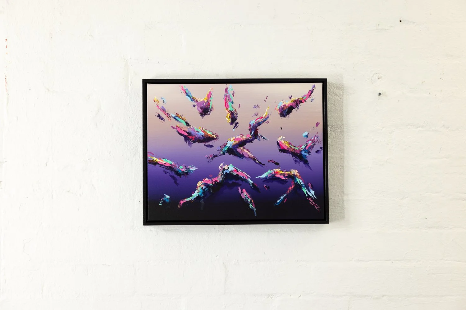 Coming and Going, Acrylic on canvas, Framed in sustainable Vic ash 45 x 35cm $620