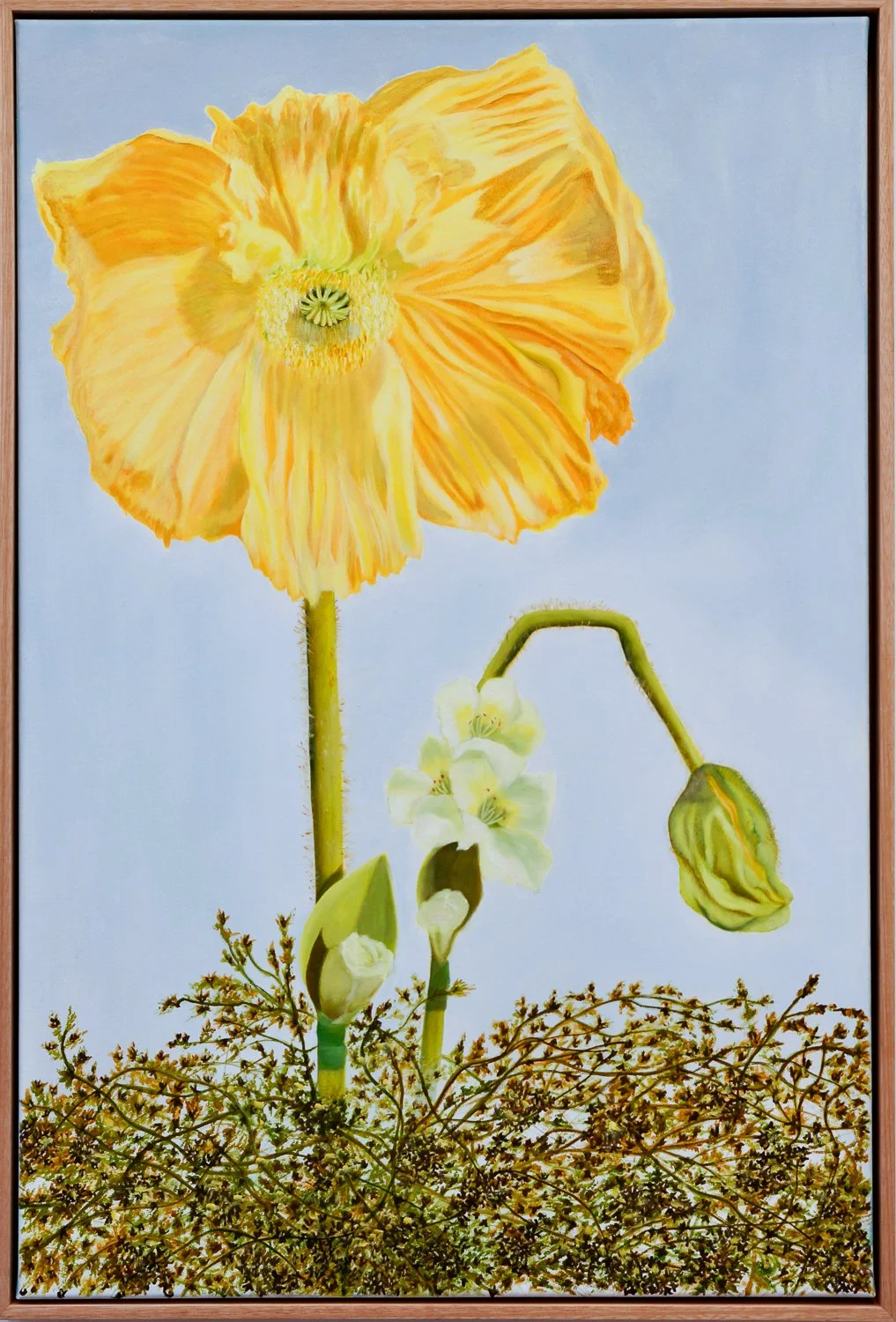 yellow Poppy Parade 80x90cm oil on canvas $1890