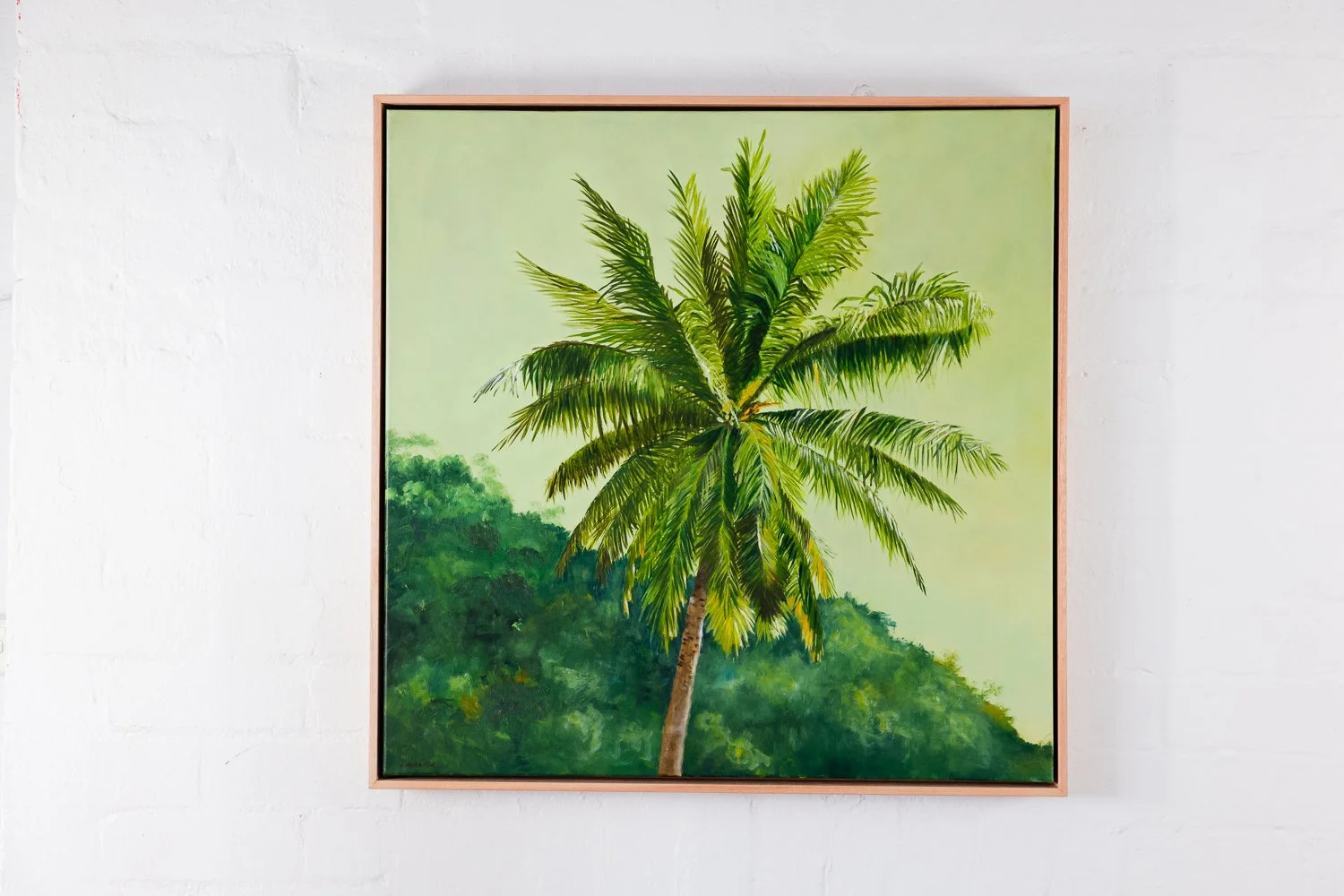 Green palm 760x760 oil on canvas $1800