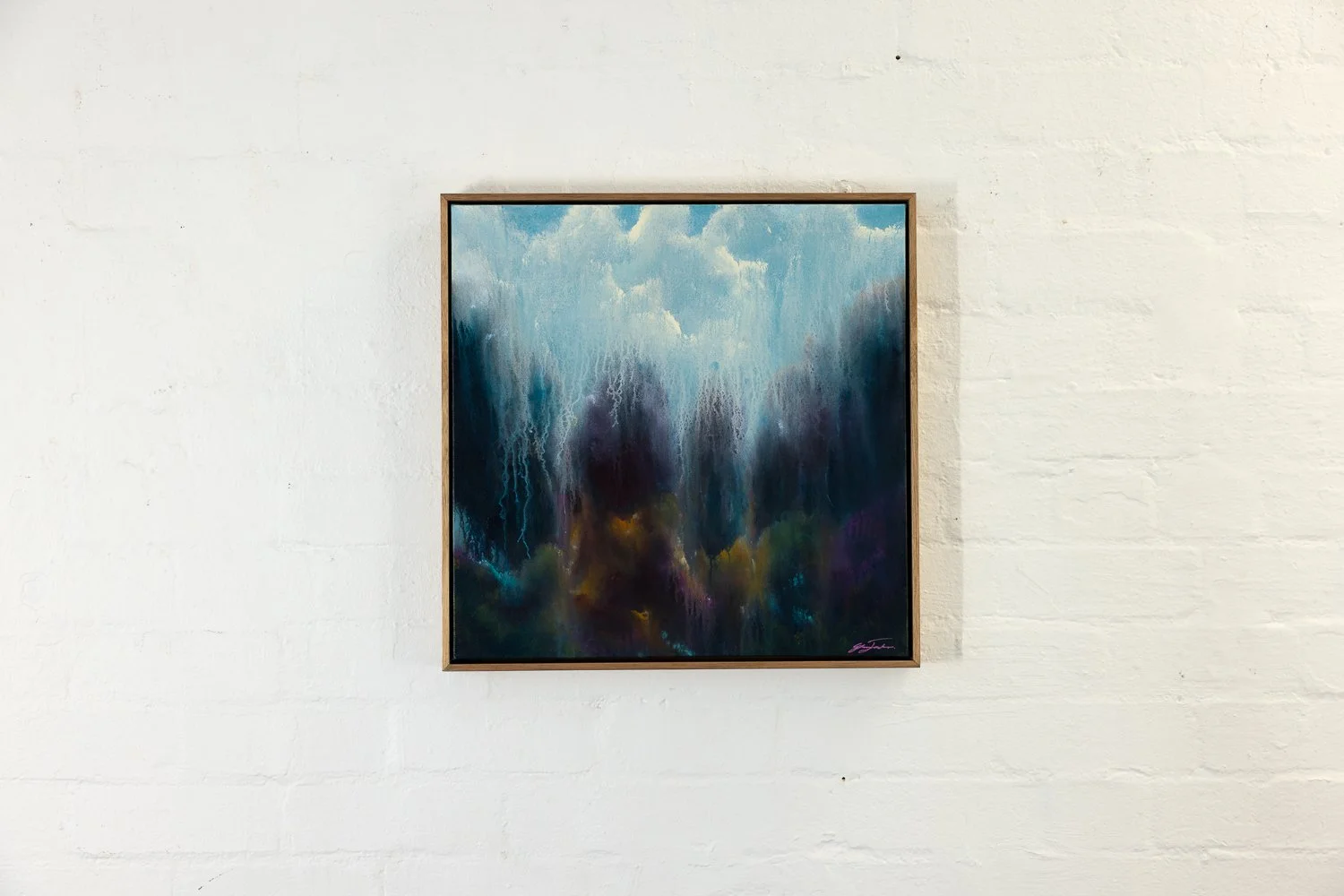 Diving In, Acrylic on canvas, Framed in sustainable Vic ash 51 x 51cm $820