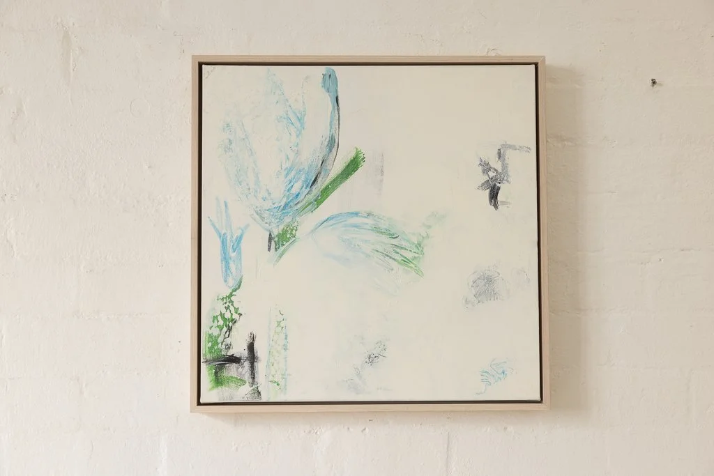 "Tulips in Snow I" Acrylic on Cotton Canvas H51 x L51cm $480.00