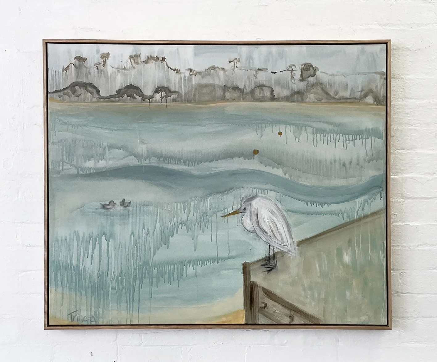 Rebecca Trinca Egrets River View Acrylic and Graphite on Canvas H100 x L122cm $2800.00.jpg