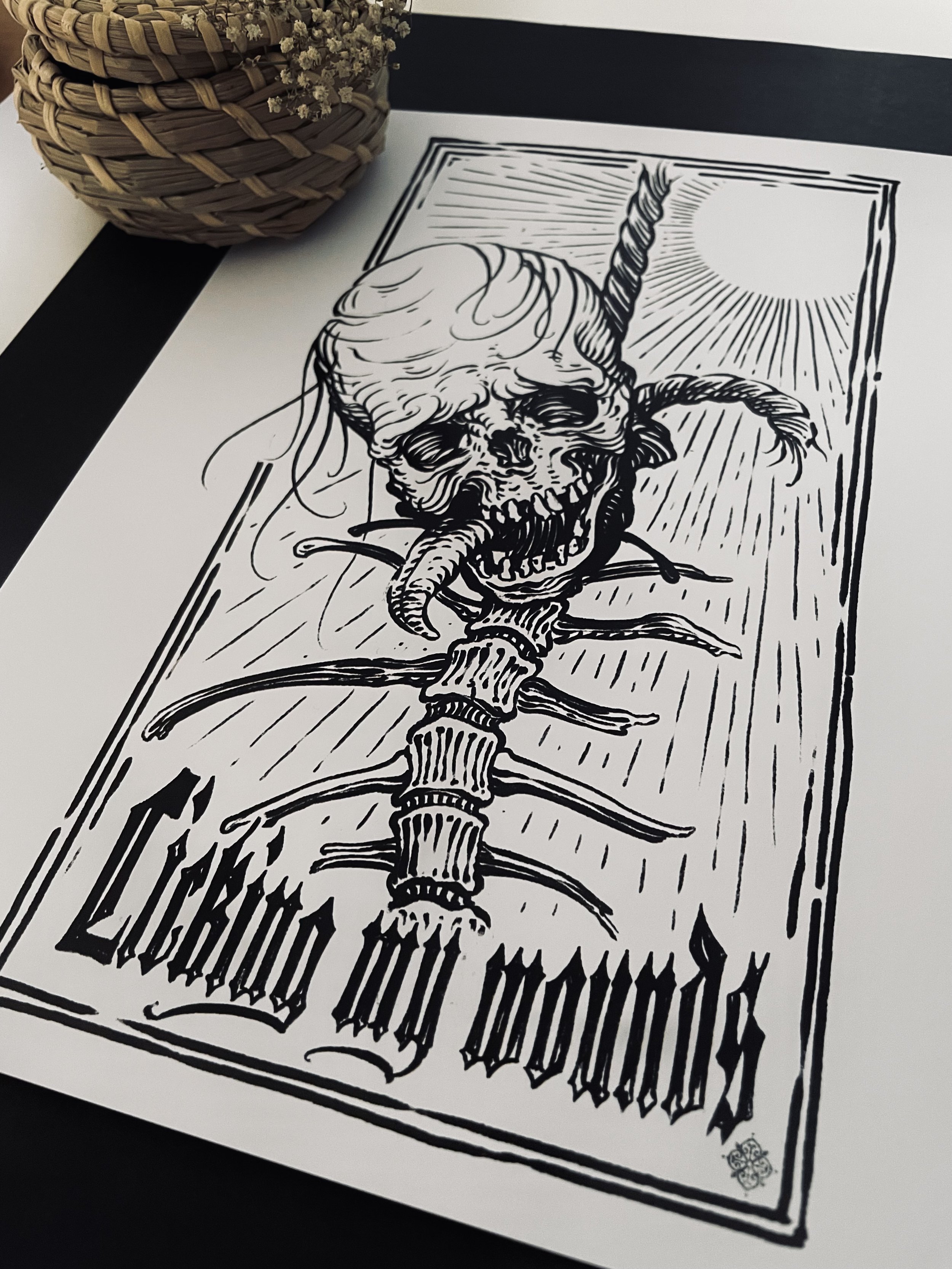 Licking My Wounds - A4 Print