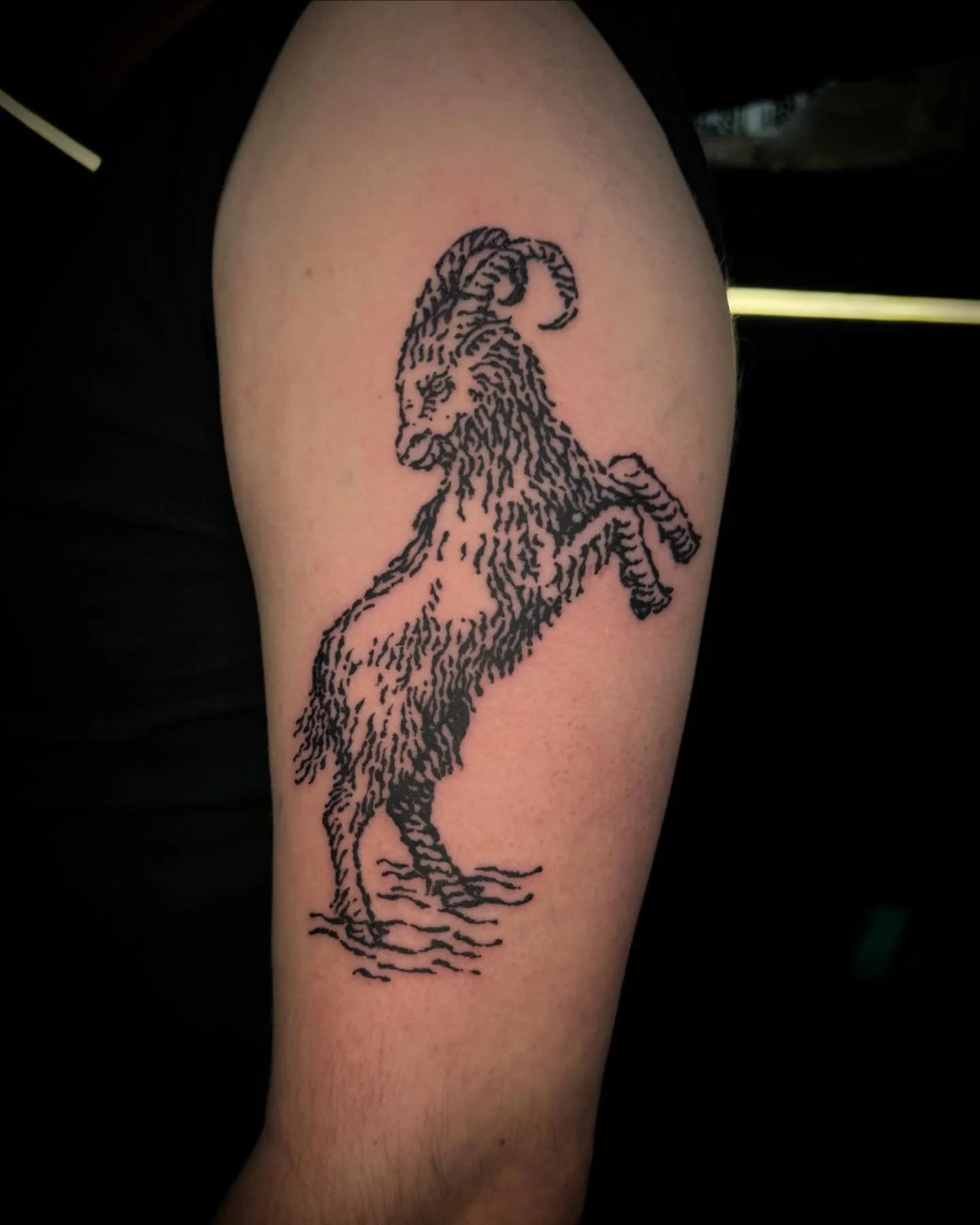 Goats are the best. 🐐
.
#tattoo #tattoos #tattooart #tattooartist #tattooartists #blackwork #blackworkers #engraving #engravingtattoo #engravings #woodengraving #engraverstattoo #woodblockprint #woodcut #woodcuttattoos #woodcuttattoo #medieval #medi