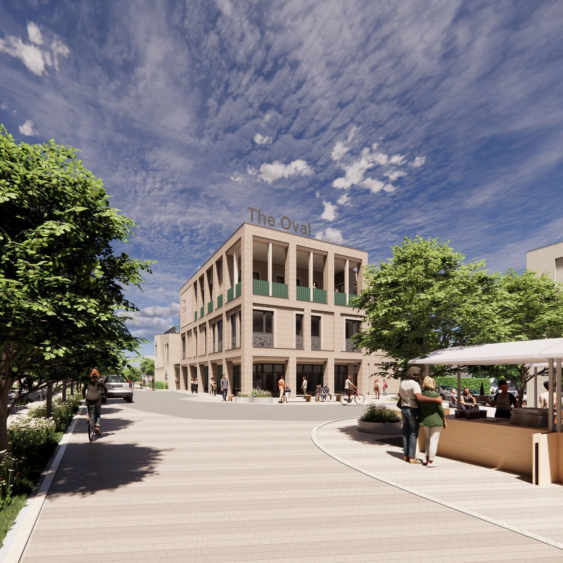 Visualisation - view north from the Market Square