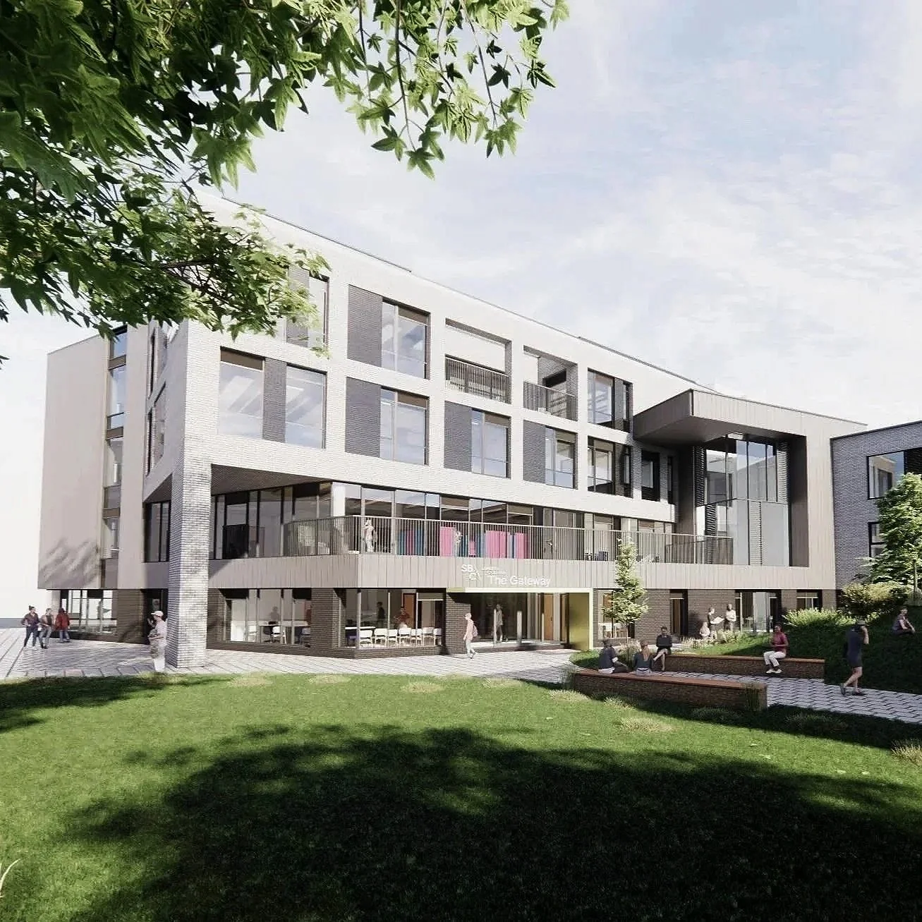 courtyard view of the new extension block