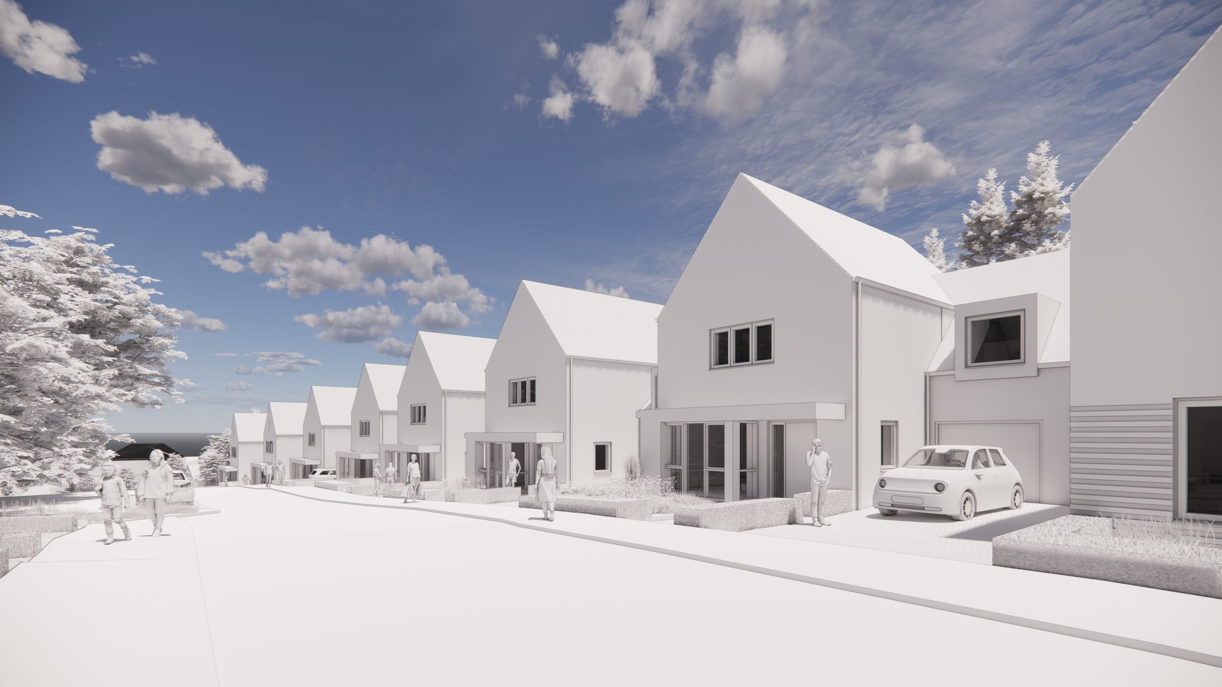 hill road of three, four and five bedroom homes