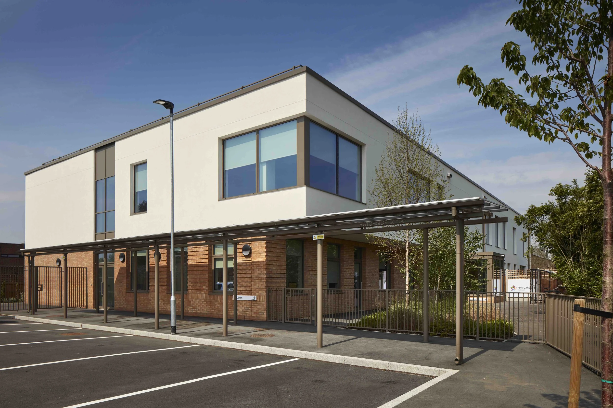 main entrance and side garden