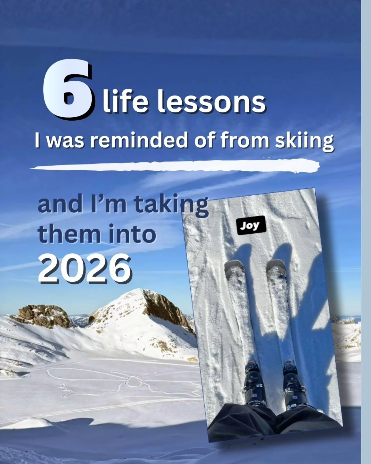 Happy New Year everyone! I decided to share my 6 life lessons  that I was reminded of when skiing during the year-end, and I am taking them into 2026. 

If I sum up, progress to me is about&nbsp;presence, patience, and staying on the track.

Let's sh