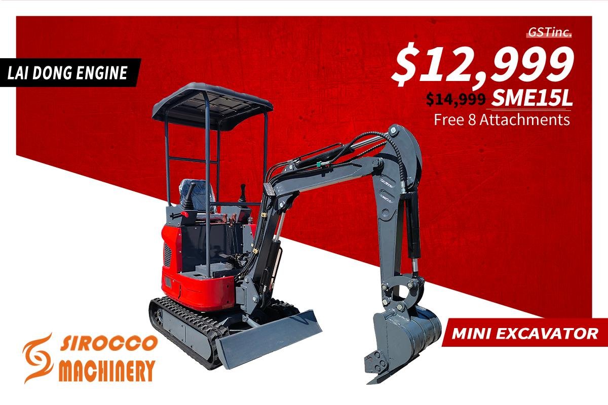 LaiDong Engine SME15 Excavator with 8 Attachments