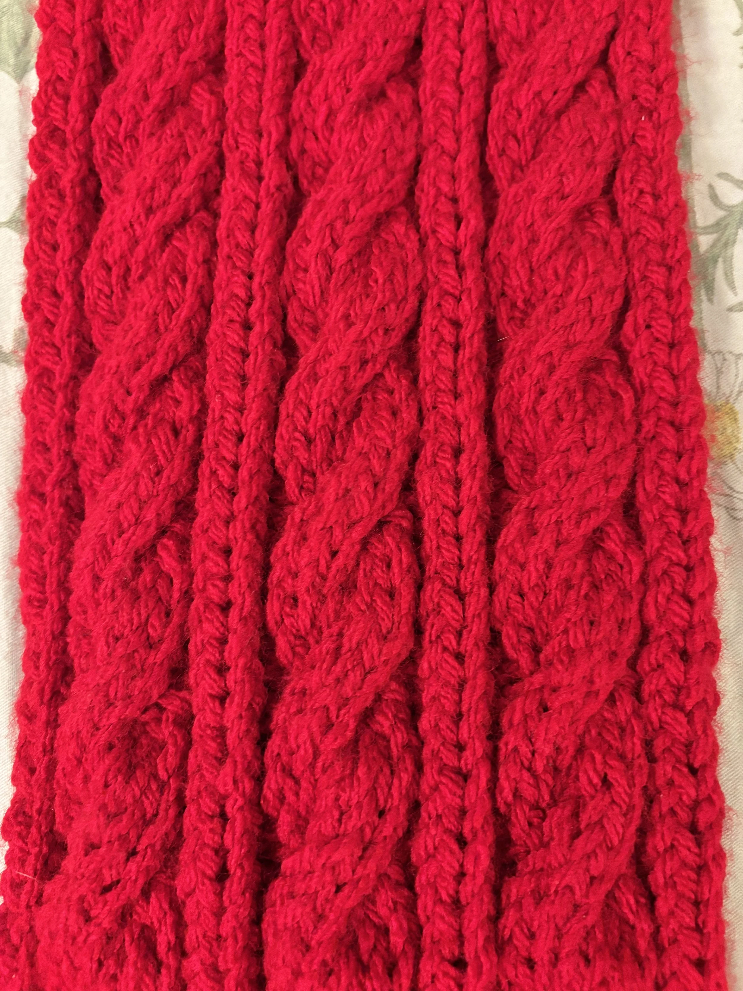 Melt ICE Scarf detail, 2026, hand knit in acrylic