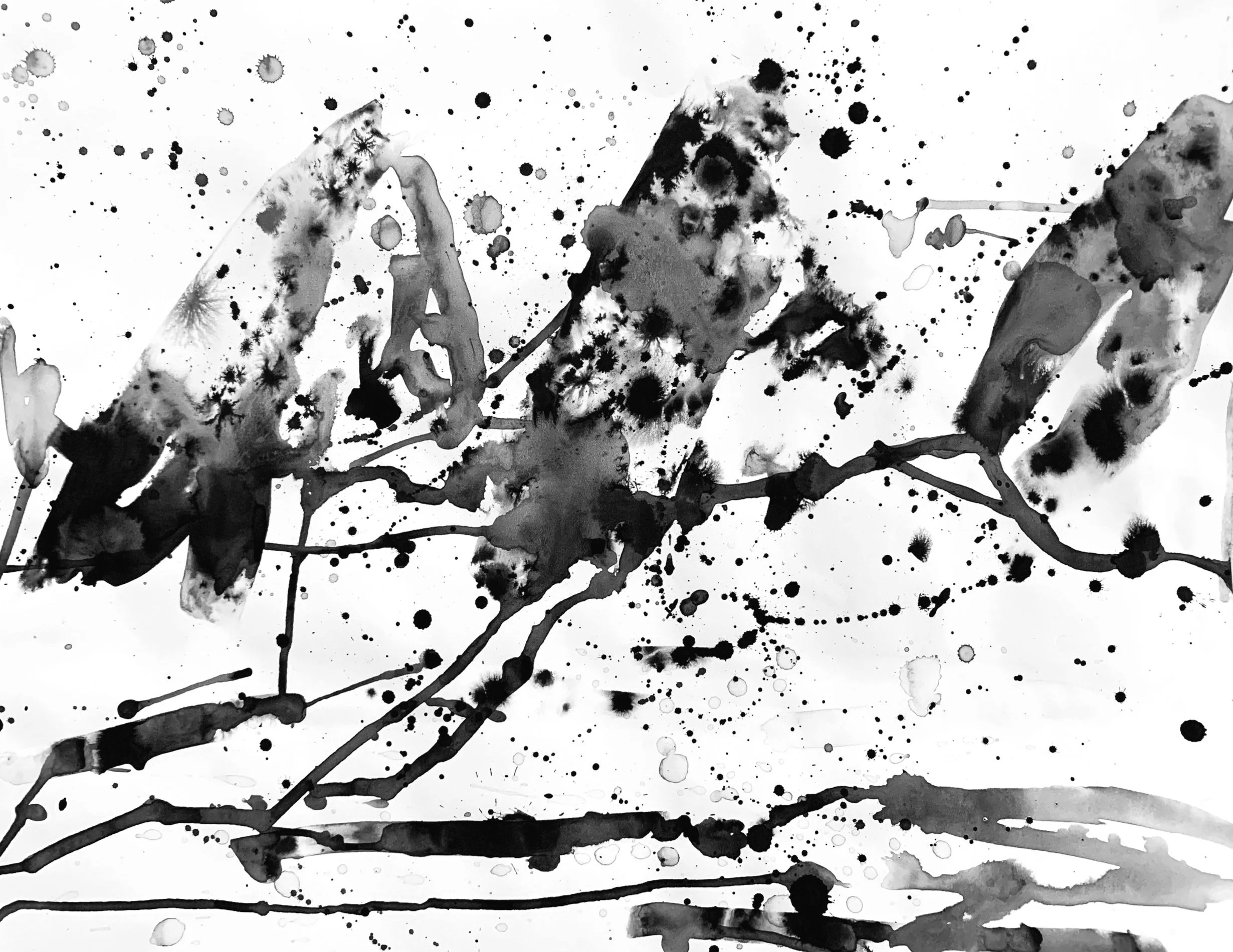 Des Montagnes II, 2024, ink