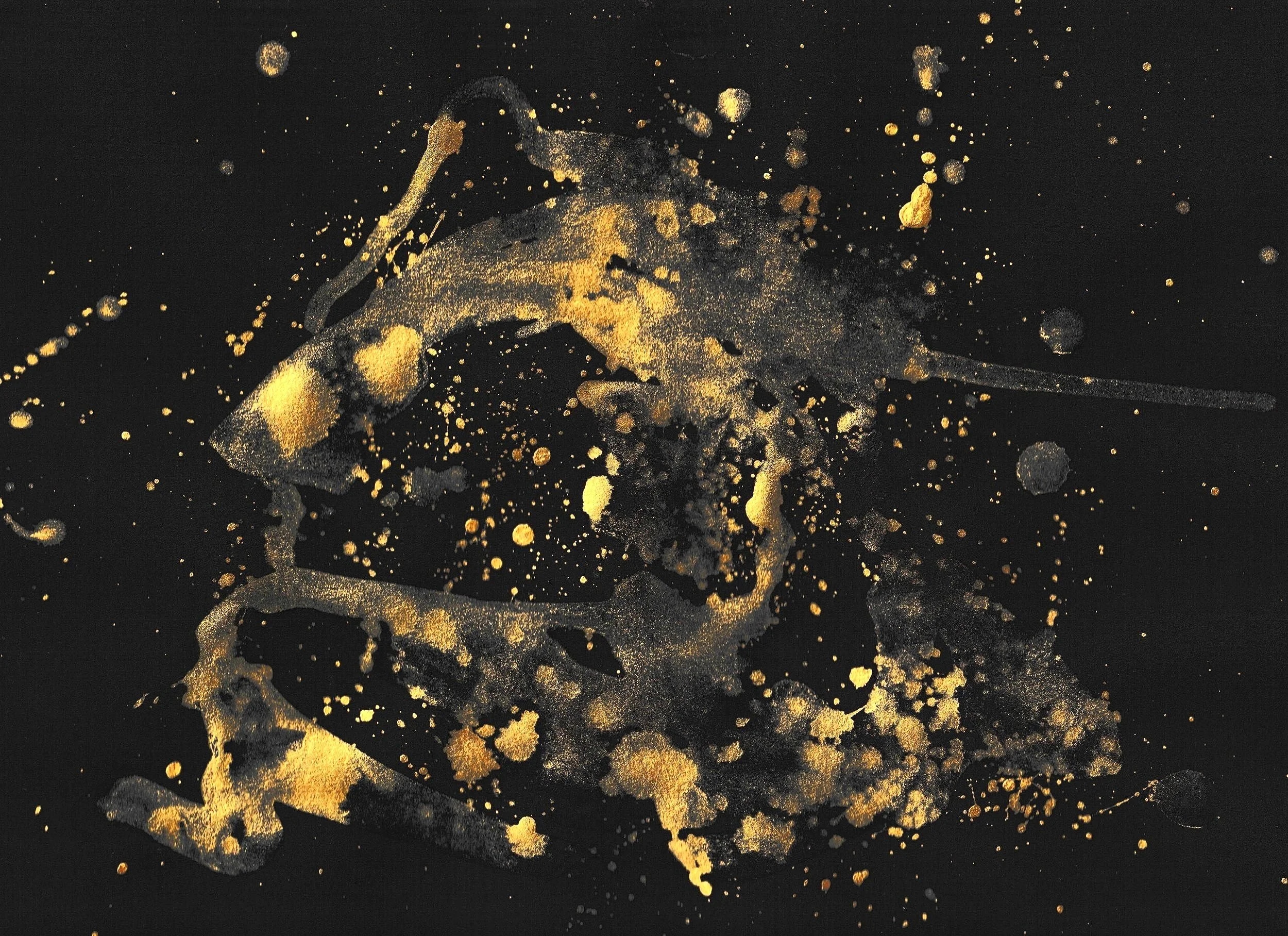 La Tête d'Or I, 2024, gold ink on black paper