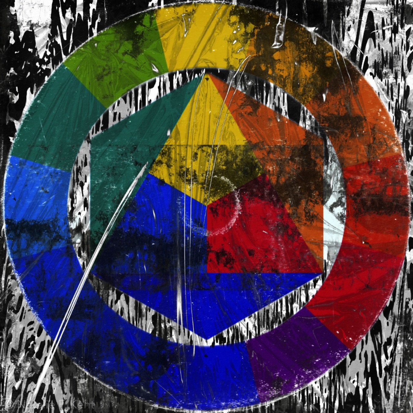 Colorsphere Experiment I, 2024, digital collage made with Adobe Express