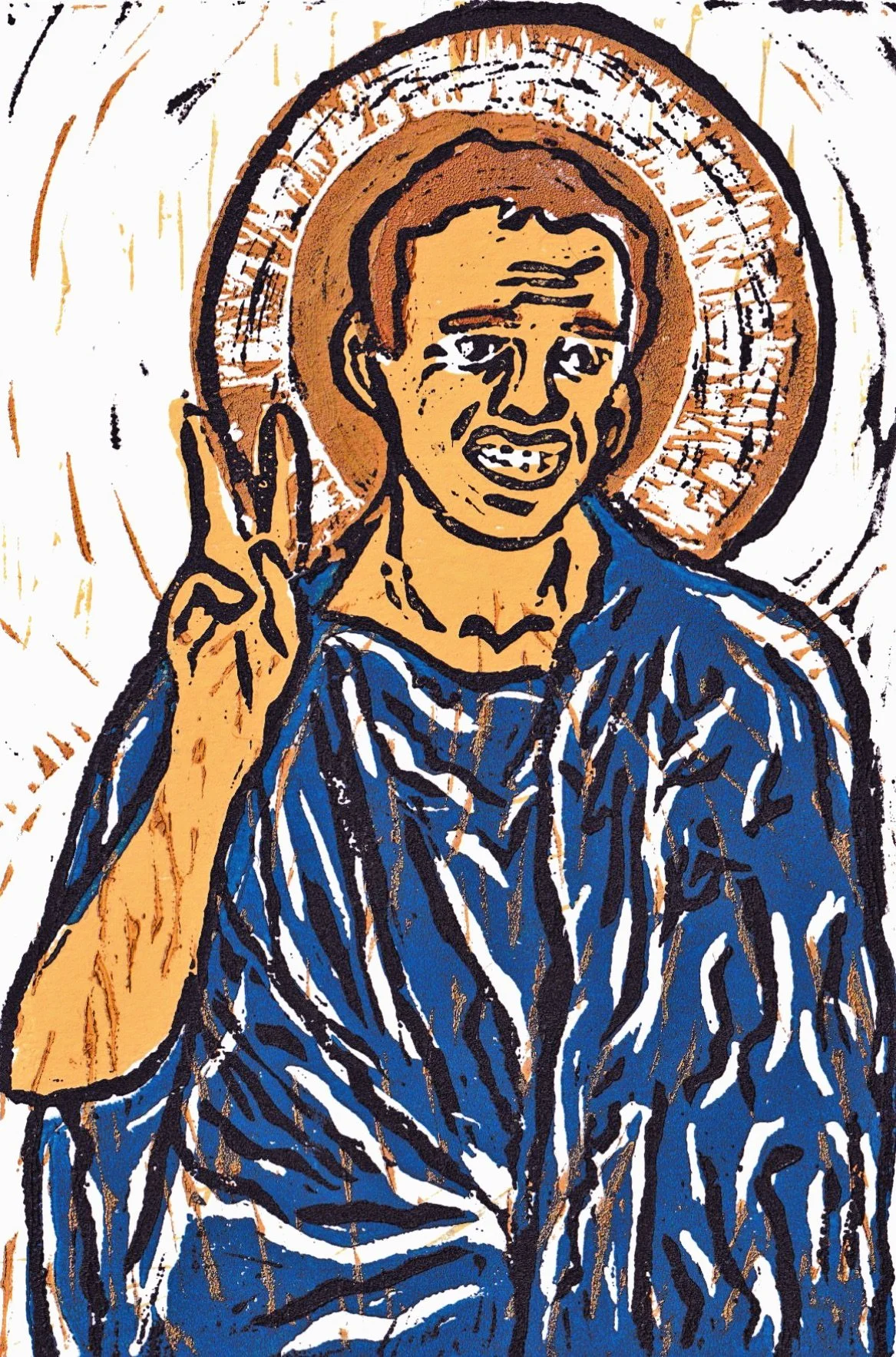 Saint Alexei I, 2024, 5 color block print