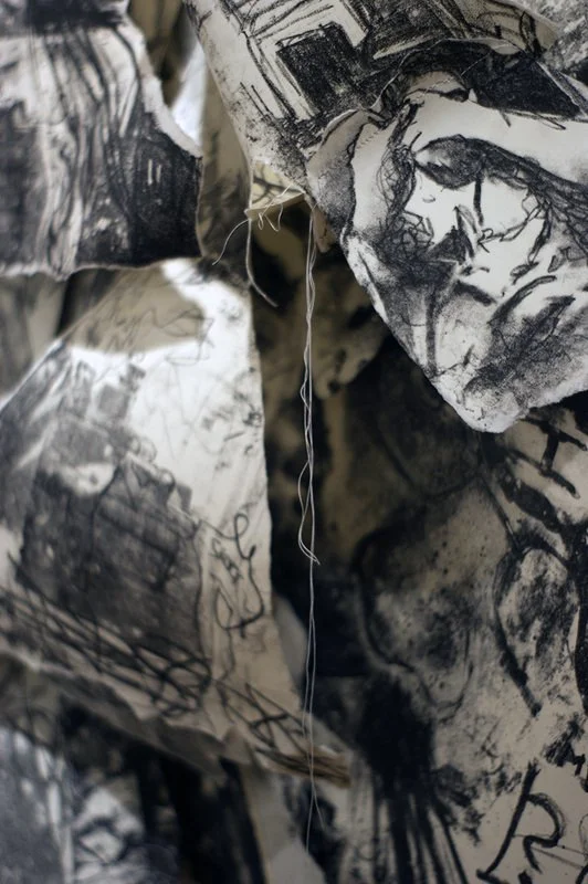 Welcome Home (VAE installation), 2009, stone lithographs and thread