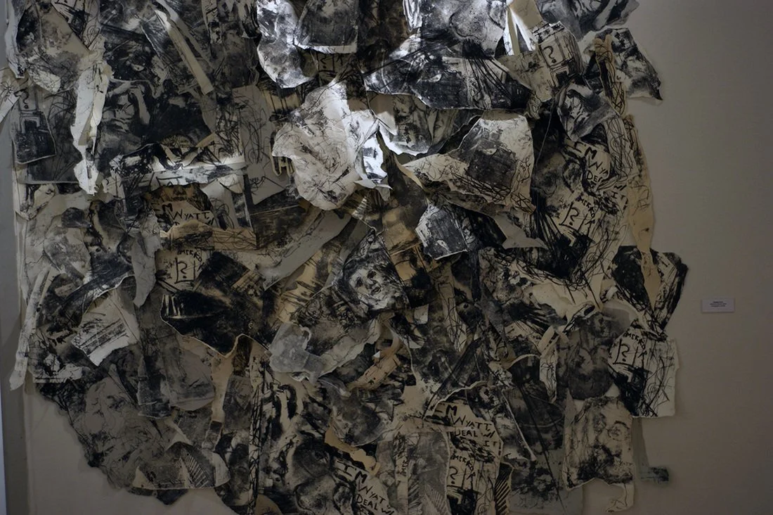 Welcome Home (VAE installation), 2009, stone lithographs and thread