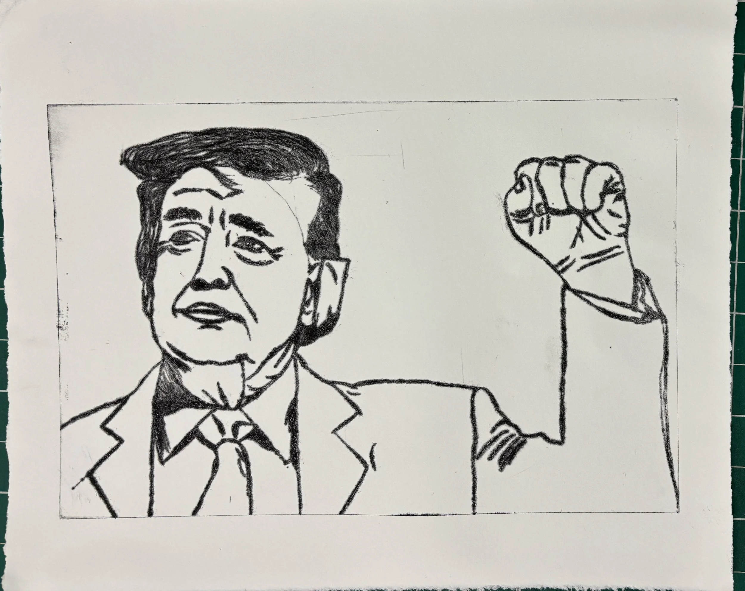 Failed Attempt, 2024, drypoint